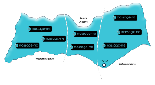 Map of the Algarve region